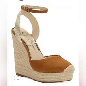 Jessica Simpson Caramel Suede Zestah Espadrille Wedges